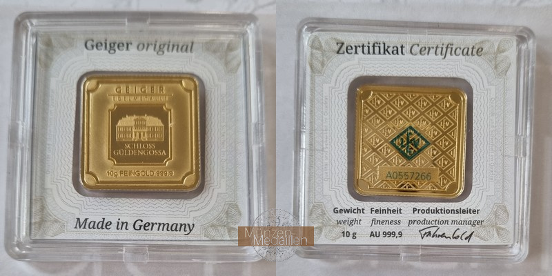 BRD  10g   Goldbarren MM-Frankfurt Feingold: 10g Geiger  