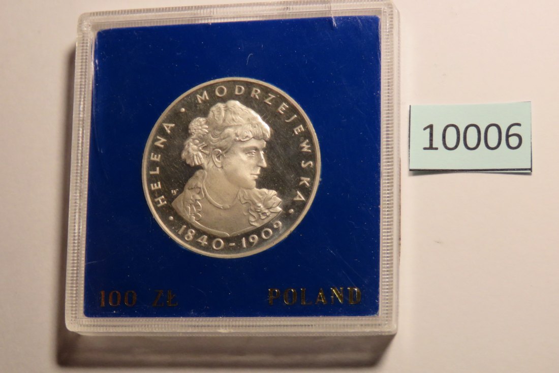  10006 POLEN - 1975 - 100 zt - 16,5 g Silber 0.625  -  Modrzejewska   