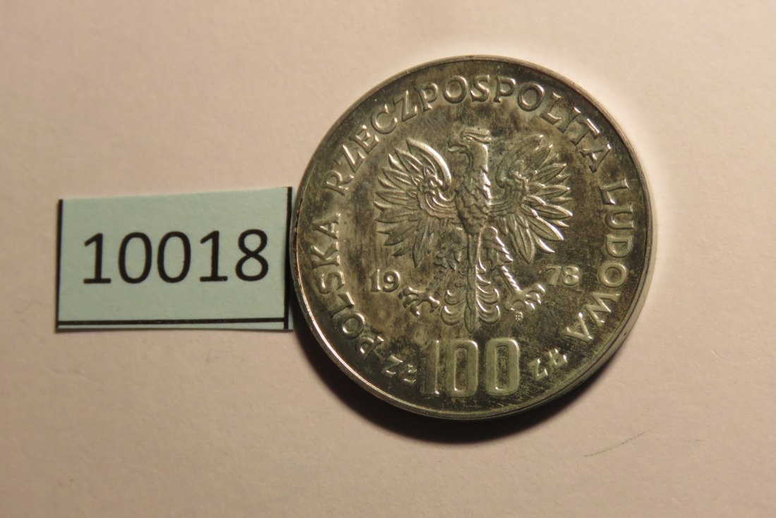  10018 POLEN - 1978 - 100 zt - 16,5 g Silber 0.625  -  Mickiewicz   