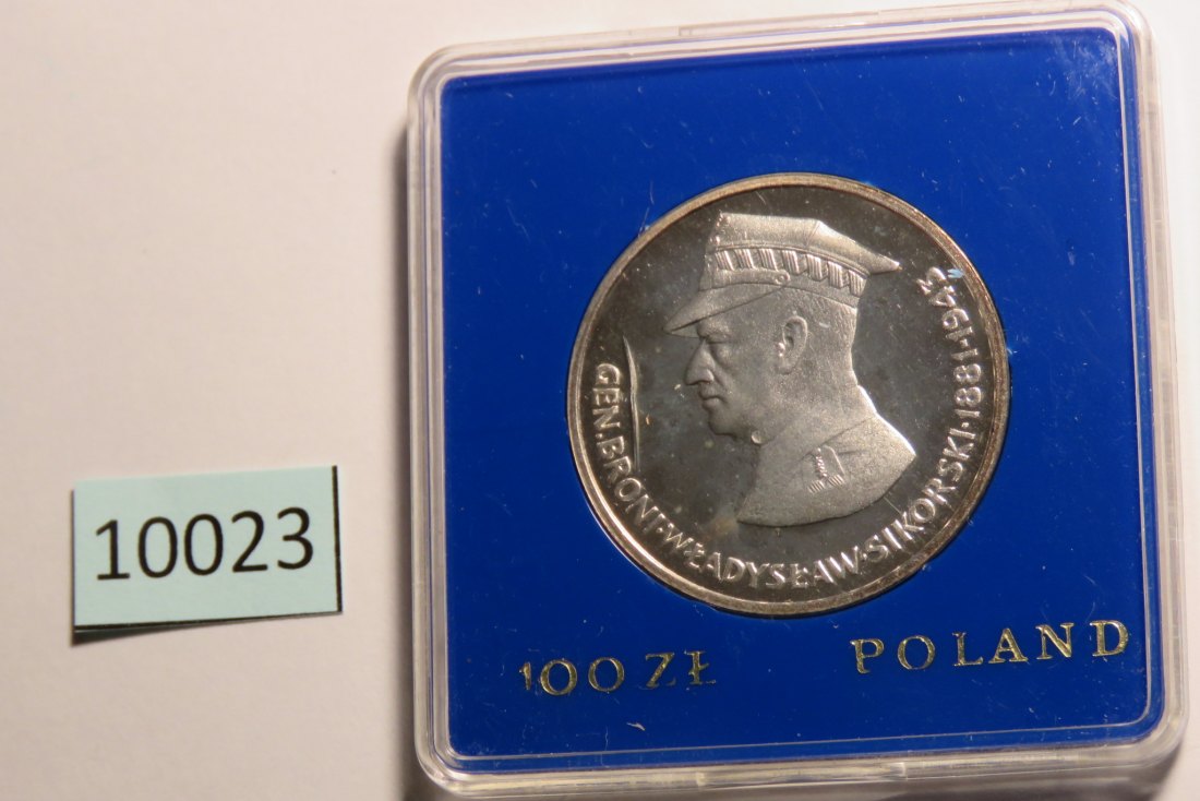  10023 POLEN - 1981 - 100 zt - 16,5 g Silber 0.625  -  Gen. Sikorski   