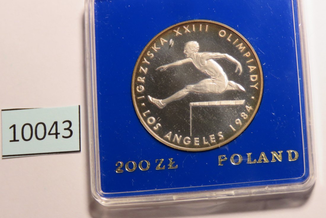  10043 POLEN - 1984 - 200 zt - 17,6  g Silber 0.750 - Olympia Hürdenlauf   