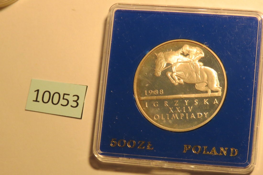  10053 POLEN - 1987 - 500 zt - 16,5  g Silber 0.750 - Olympia Reiten   