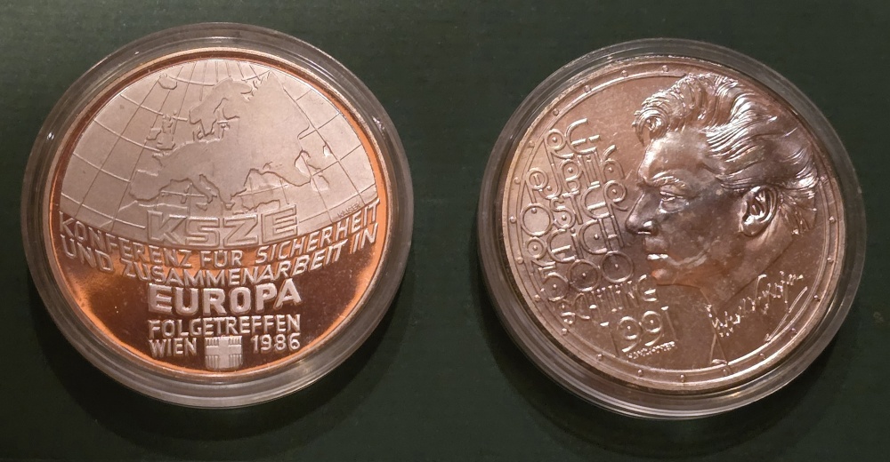  Österreich 2 x 500 Schilling Silber PP KSZE u Festspielhaus Salzburg   