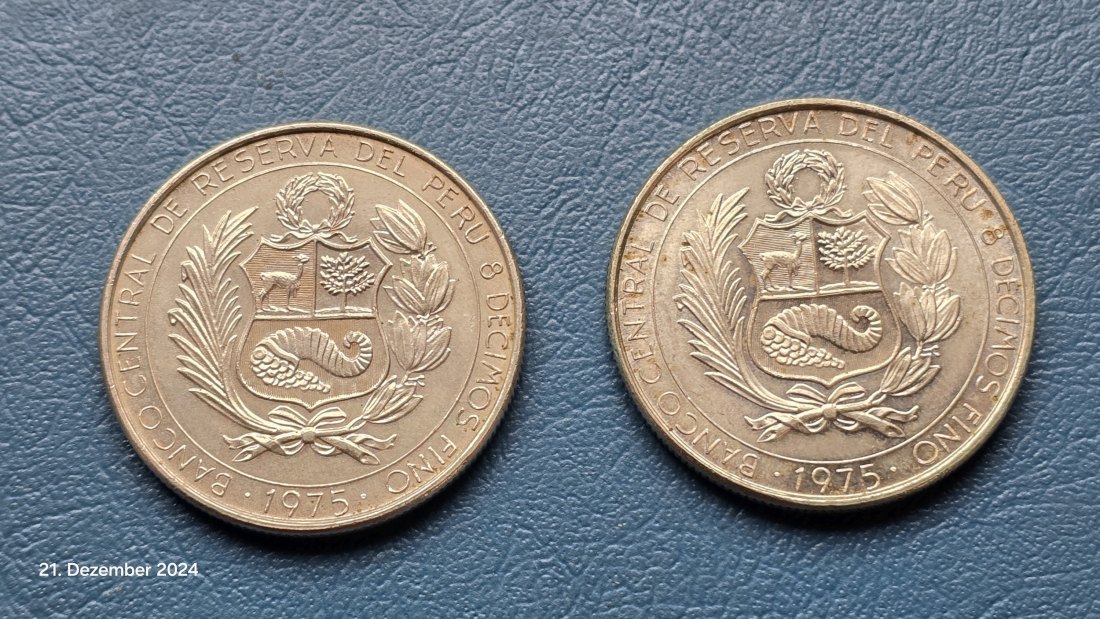  Peru 2 Stück a 200 Soles von 1975. Helden der Luftfahrt. Zusammen 35,2 g Feinsilber   