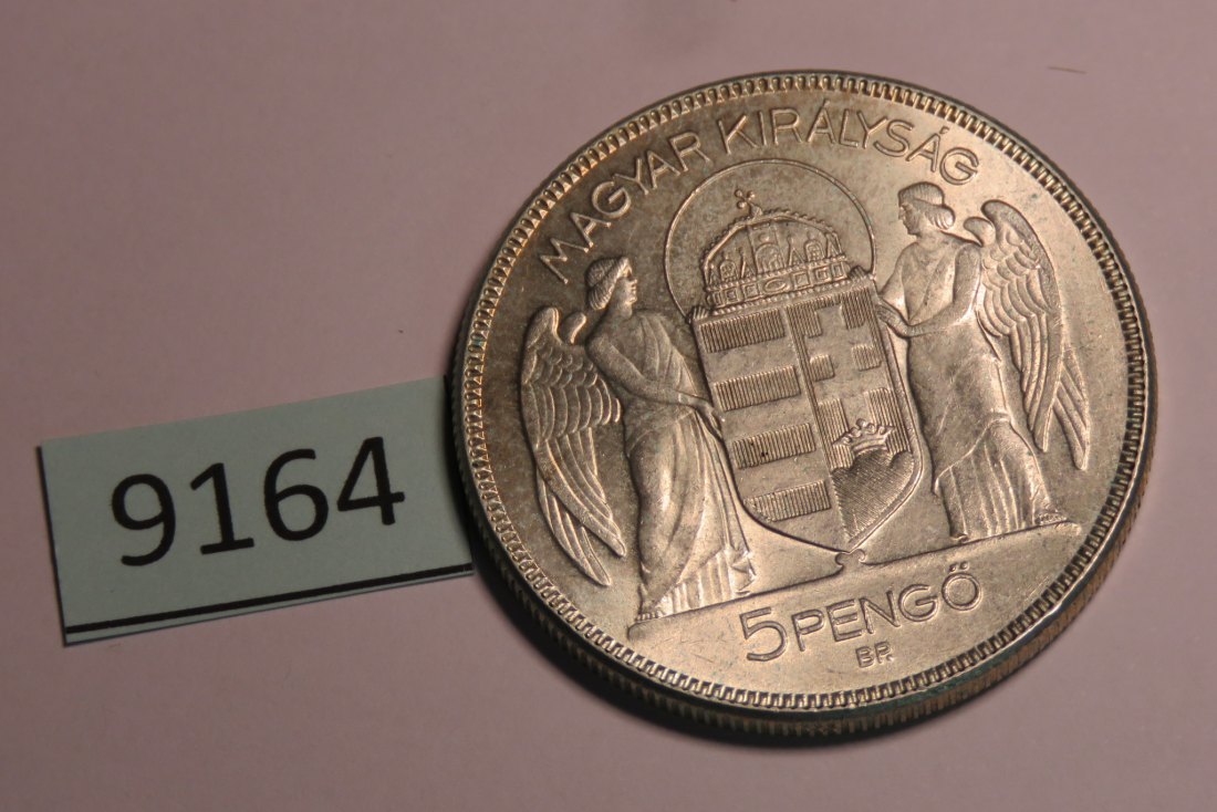  9164 UNGARN 1930 - 5 Pengö - 25 g Silber 0.640 - Horthy Miklos   