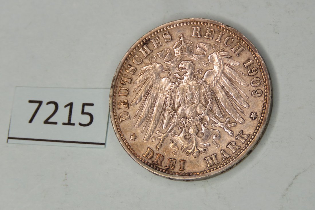  7215  Württemberg 1909 - 3 Mark   