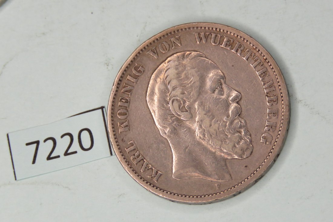  7220  Württemberg 1876 - 5 Mark   