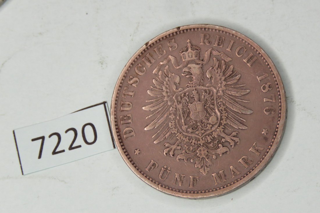  7220  Württemberg 1876 - 5 Mark   