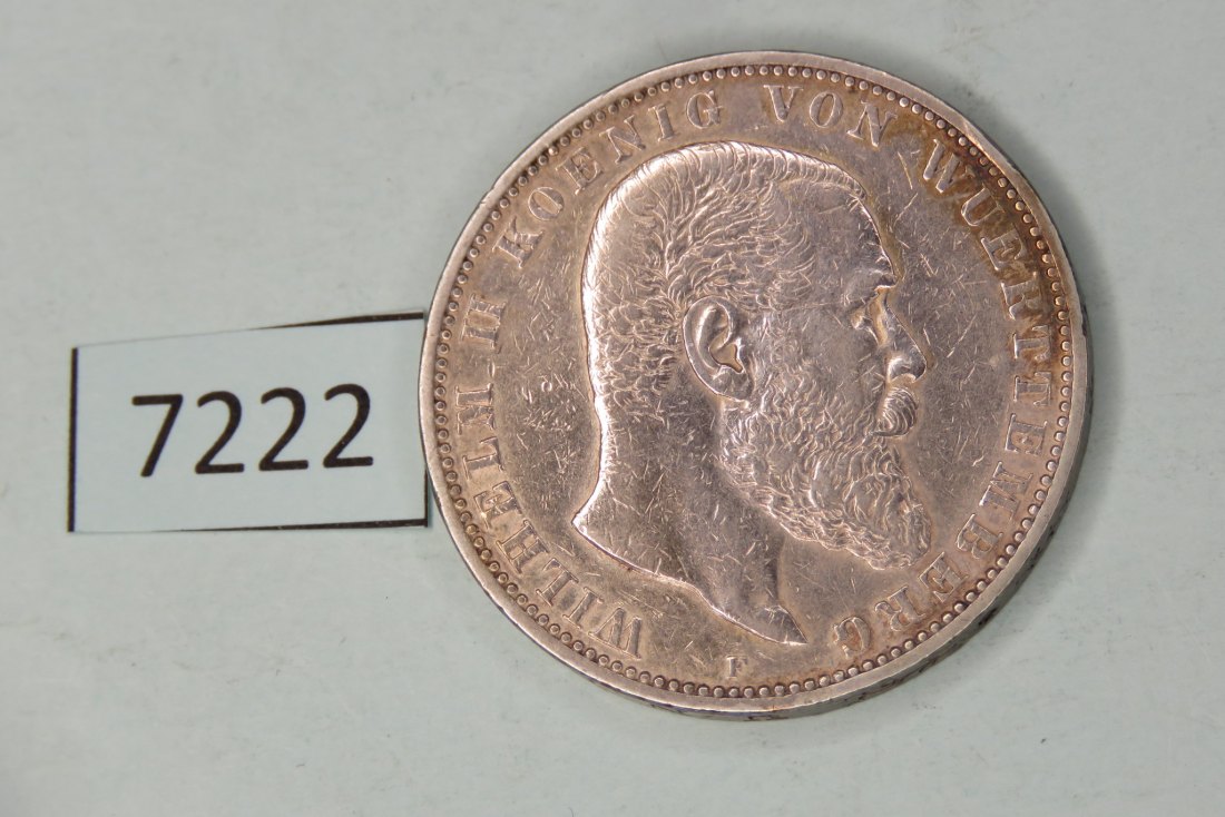  7222  Württemberg 1907 - 5 Mark   