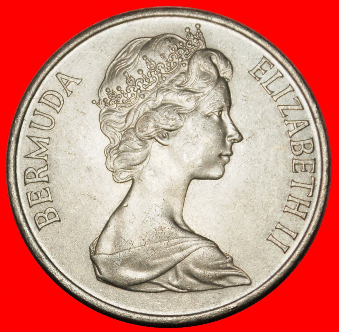  Ⰶ GROSSBRITANNIEN (1970-1985): BERMUDA ★ 50 CENT 1970 SCHIFF ELISABETH II. 1953-2022★OHNE VORBEHALT!   