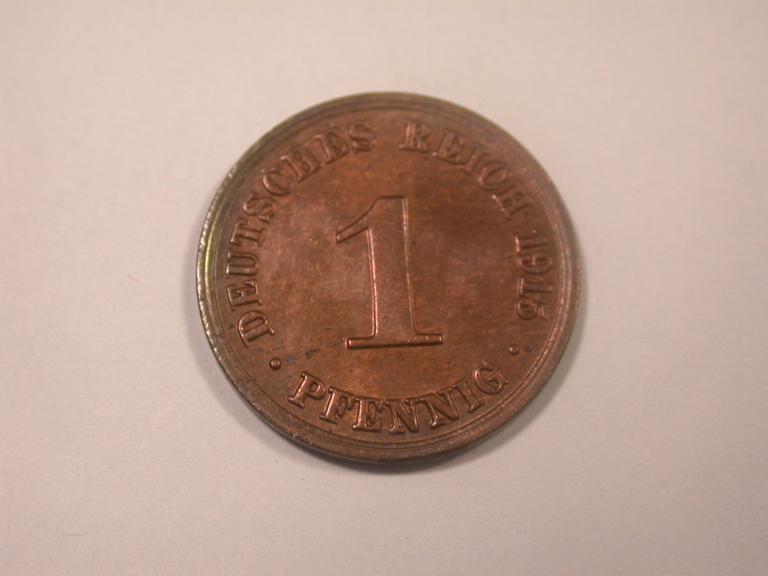  I11  KR  1 Pfennig 1915 A in f.st/st  Originalbilder   