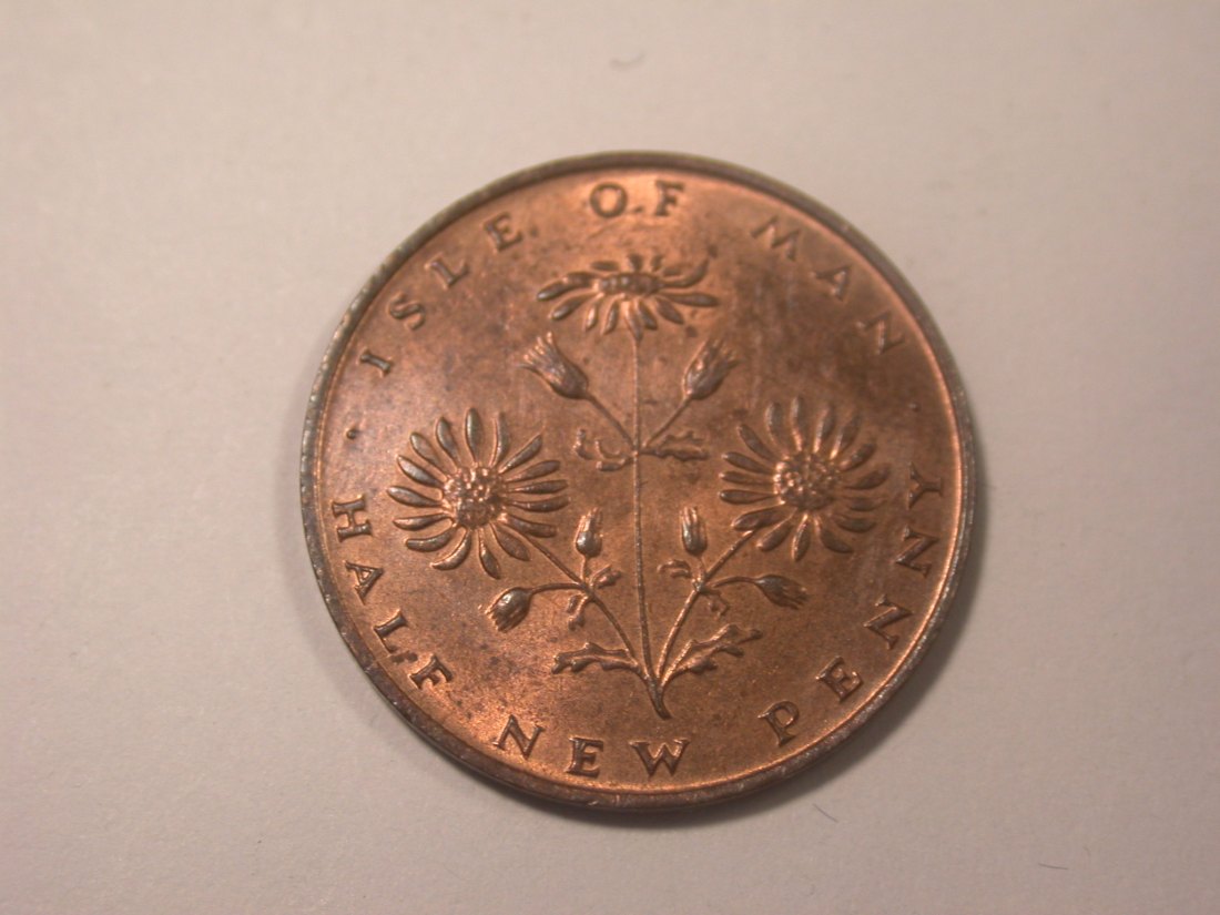  I11  Man Insel  1/2 Penny 1971 in f.st  Originalbilder   