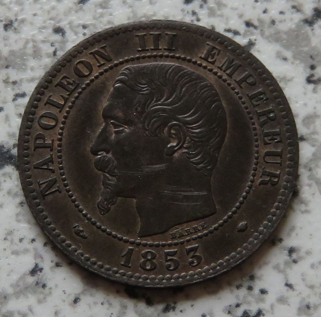  Frankreich 2 Centimes 1853 MA, seltener   