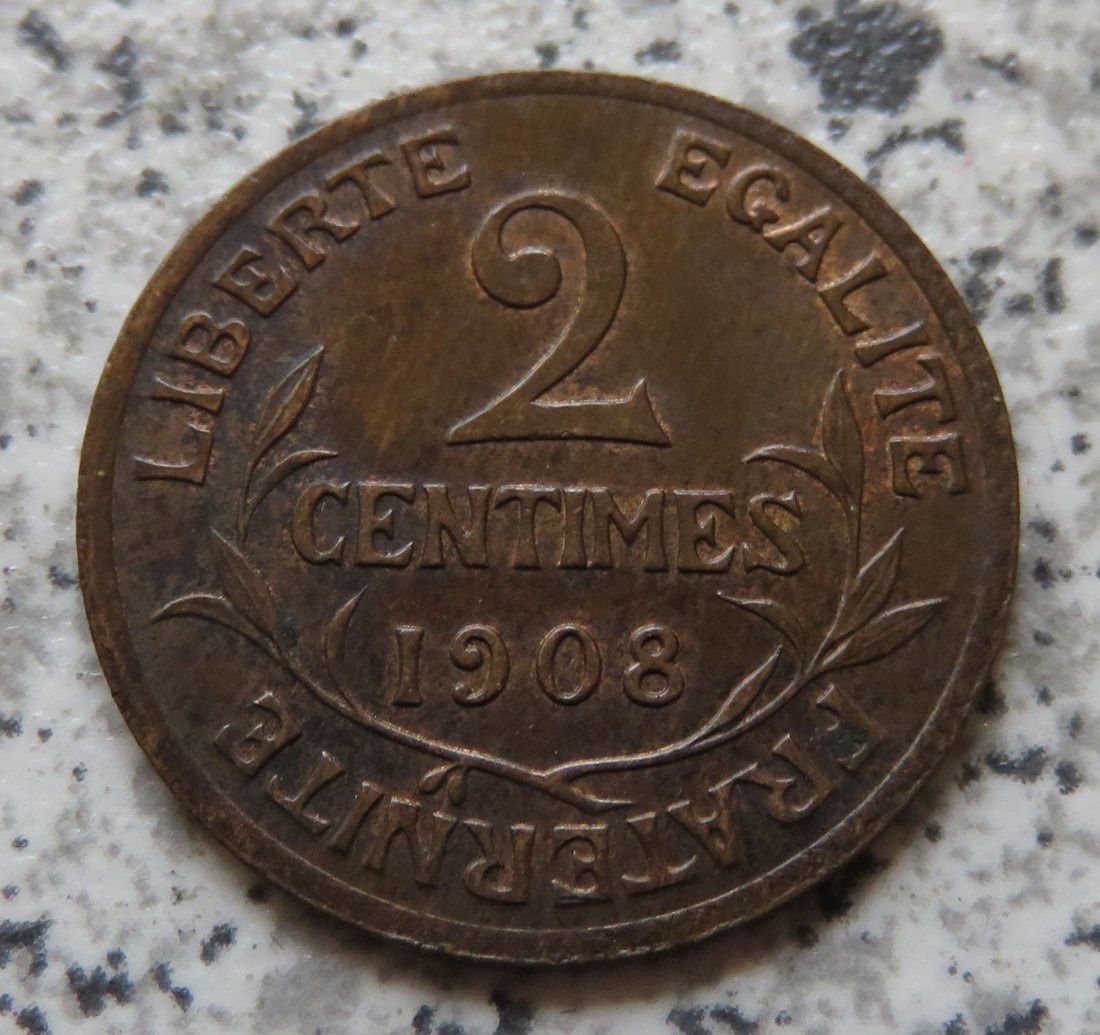  Frankreich 2 Centimes 1908   