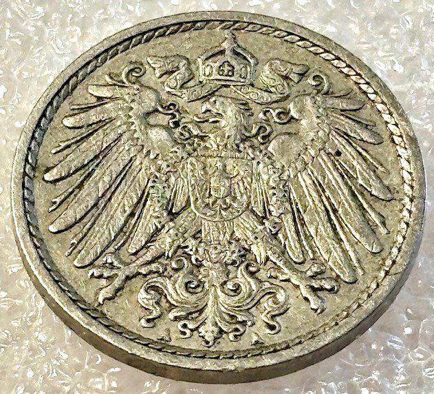  ( A2 ) Deutsches Kaiserreich - 5 Pfennig 1900 -A- , Gr. Adler , Erh. siehe Bilder   