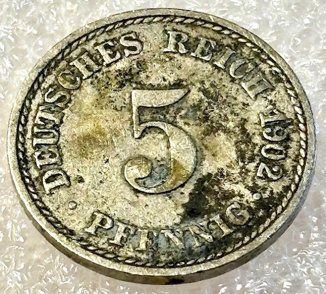  ( A4 ) Deutsches Kaiserreich - 5 Pfennig 1902 -A- , Gr. Adler , Erh. siehe Bilder   