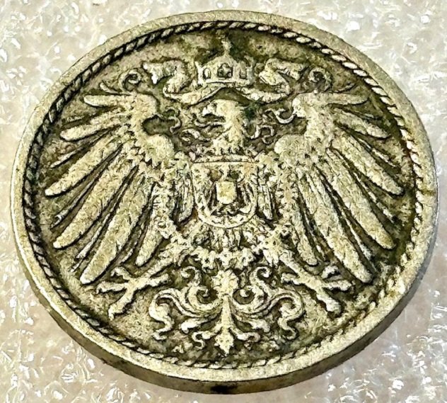  ( A4 ) Deutsches Kaiserreich - 5 Pfennig 1902 -A- , Gr. Adler , Erh. siehe Bilder   