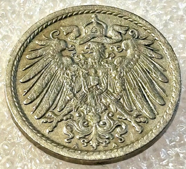  ( A6 ) Deutsches Kaiserreich - 5 Pfennig 1906 -A- , Gr. Adler , Erh. siehe Bilder   