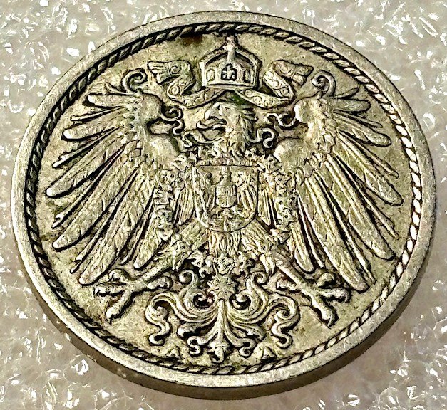  ( A15 ) Deutsches Kaiserreich - 5 Pfennig 1911 -A- , Gr. Adler , Erh. siehe Bilder   