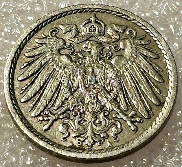  ( A17 ) Deutsches Kaiserreich - 5 Pfennig 1912 -A- , Gr. Adler , Erh. siehe Bilder   