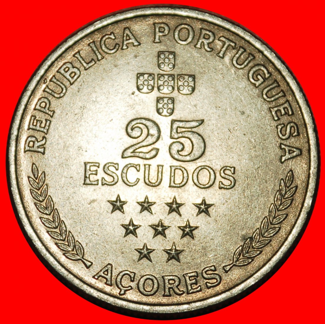  Ⰶ PORTUGAL: AZORES ★ 25 ESCUDOS 1980 (1981) UNC MINT LUSTRE! COWS!★LOW START ★ NO RESERVE!   