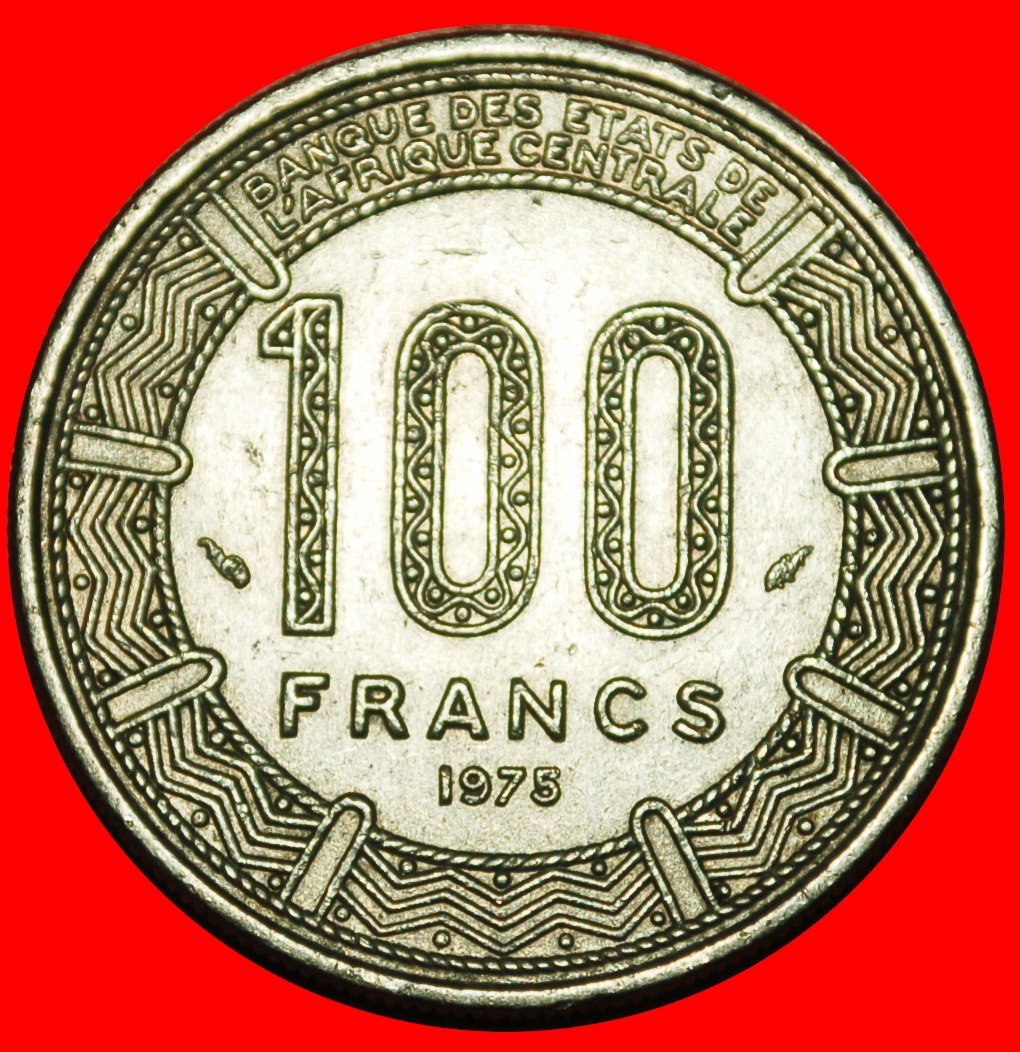  Ⰶ FRANKREICH (1975-1985): GABUN ★ 100 FRANCS 1975 3 ANTELOPEN! ★OHNE VORBEHALT!   