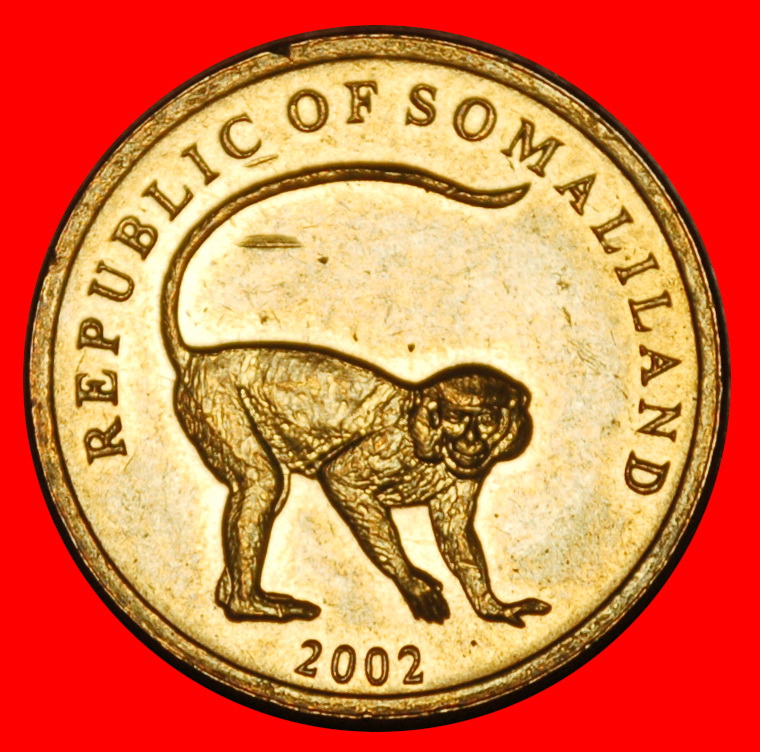  Ⰶ MONKEY: SOMALILAND ★ 10 SHILLINGS 2002 UNC MINT LUSTRE!★LOW START ★ NO RESERVE!   