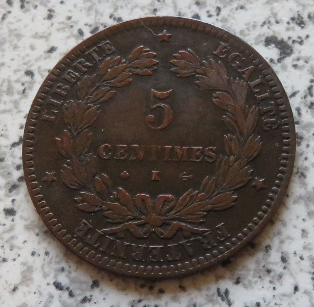  Frankreich 5 Centimes 1872 K   