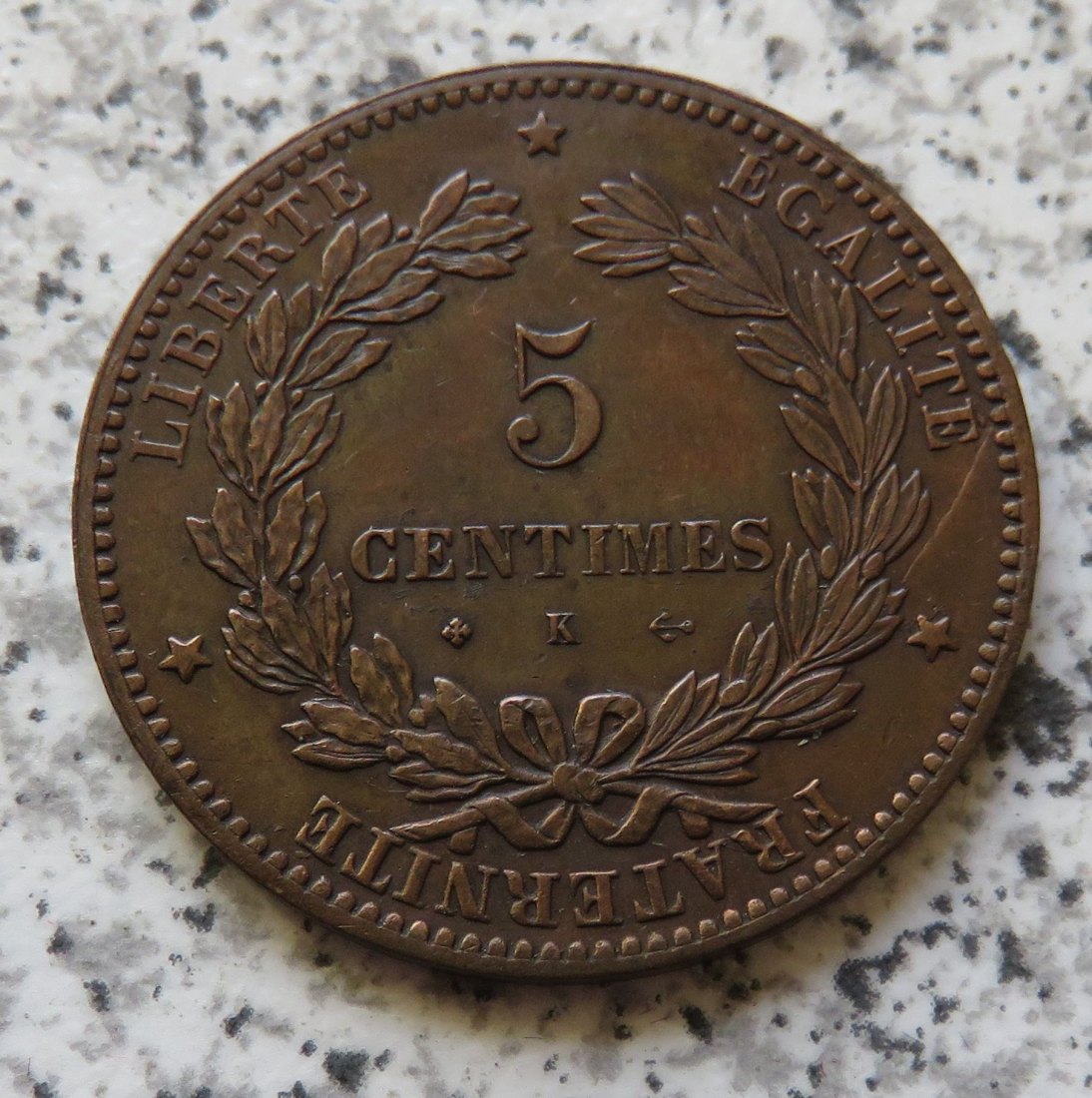  Frankreich 5 Centimes 1872 K   