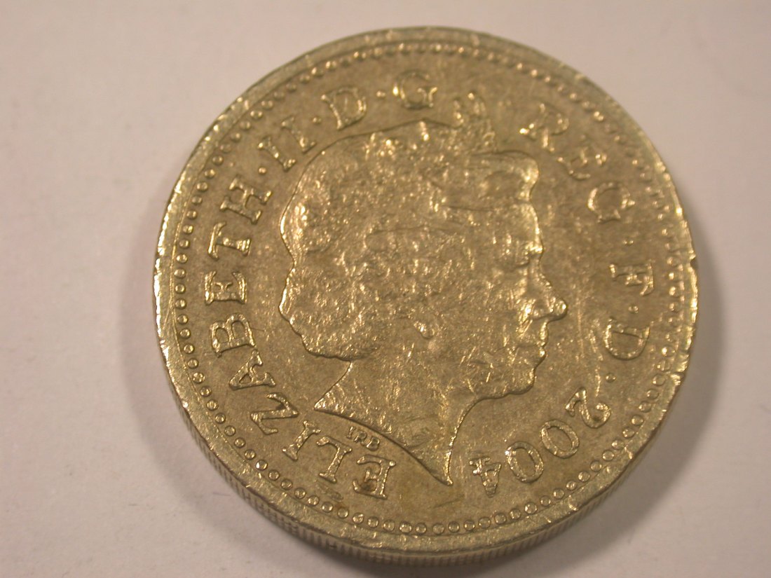  I13 Großbritannien  1 Pound 2004 in ss   Originalbilder   