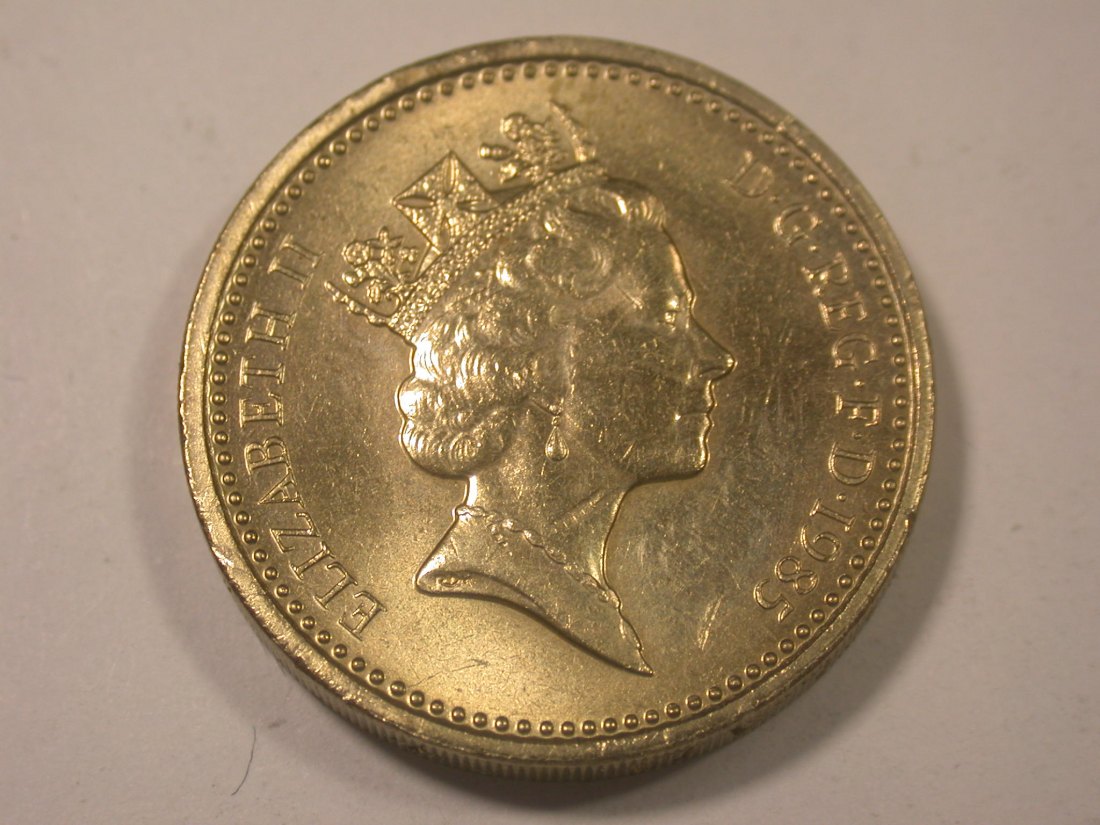  I13 Großbritannien  1 Pound 1987 in vz-st   Originalbilder   