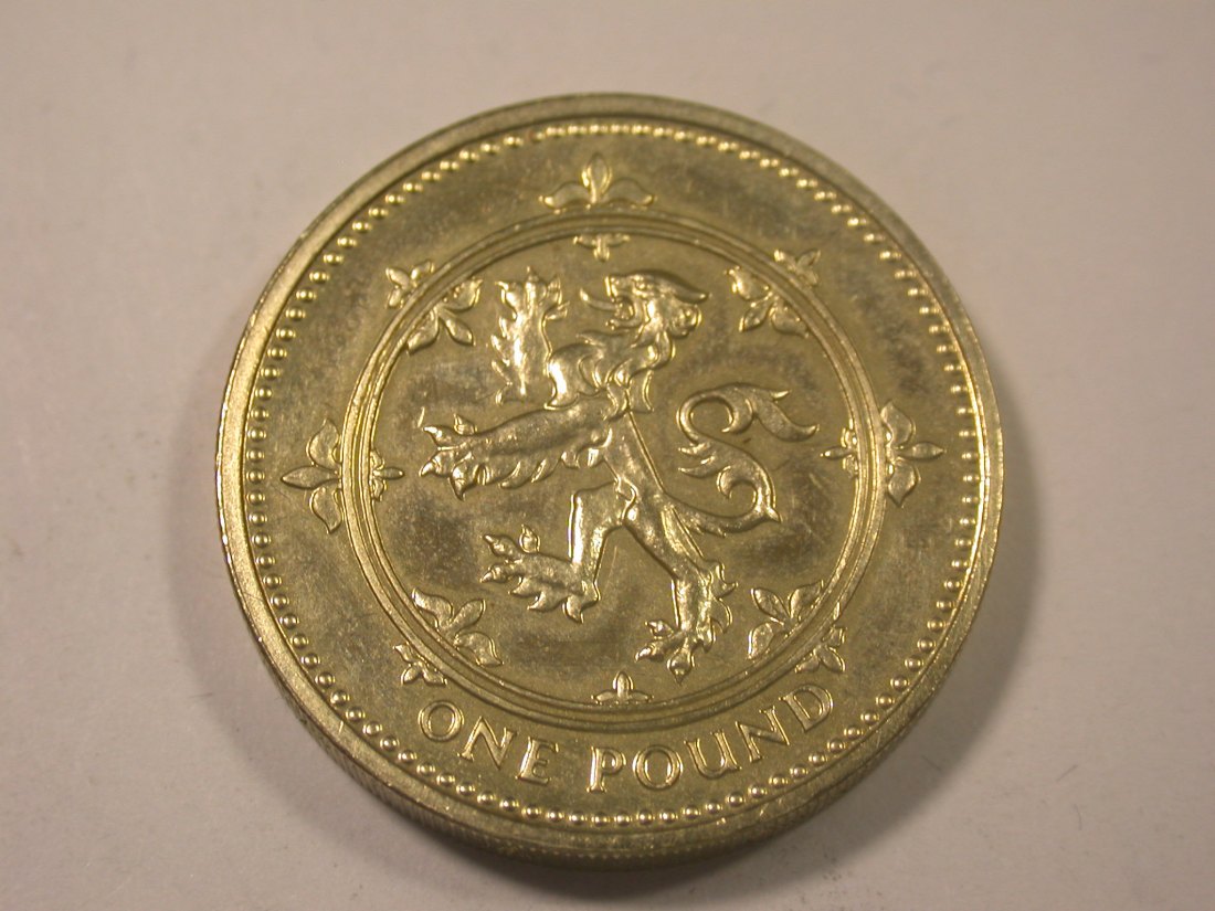  I13 Großbritannien  1 Pound 1999 Schottischer Löwe in f.st a. EA  Originalbilder   