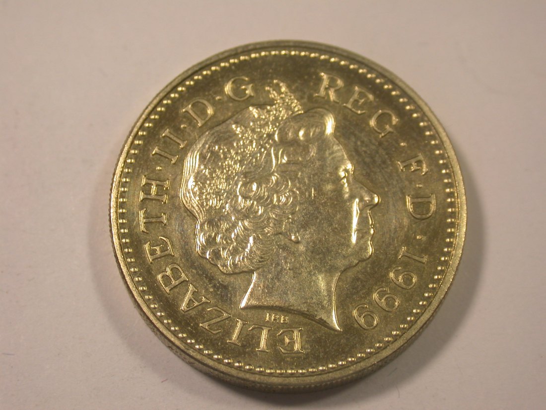  I13 Großbritannien  1 Pound 1999 Schottischer Löwe in f.st a. EA  Originalbilder   