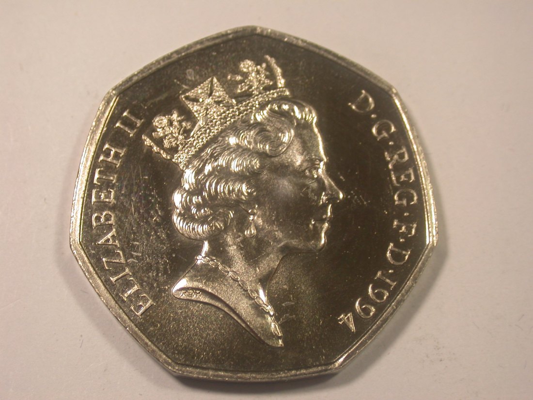  I13 Großbritannien  50 Pence Normandie 1994 in f.st/ST aus E.A    Originalbilder   