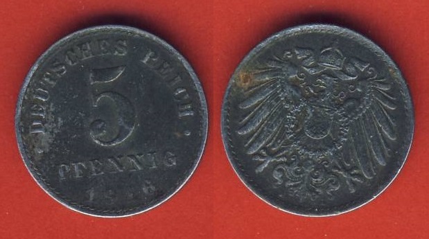  Kaiserreich 5 Pfennig 1916 A Eisen   