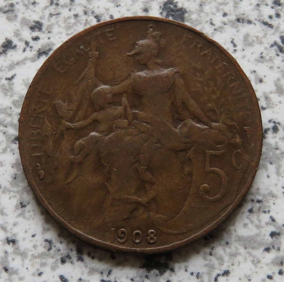  Frankreich 5 Centimes 1908   