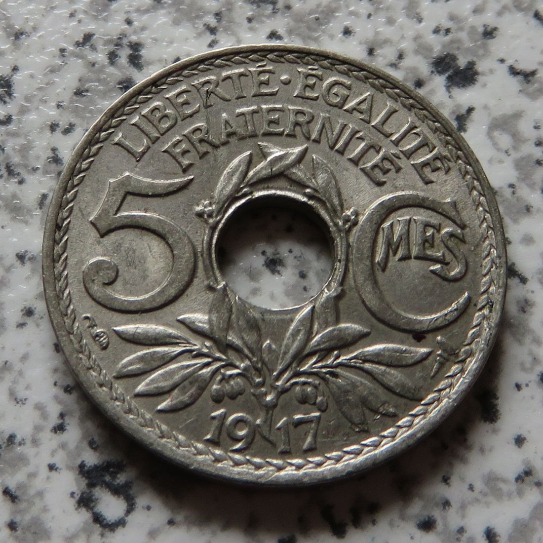  Frankreich 5 Centimes 1917, KM 865   