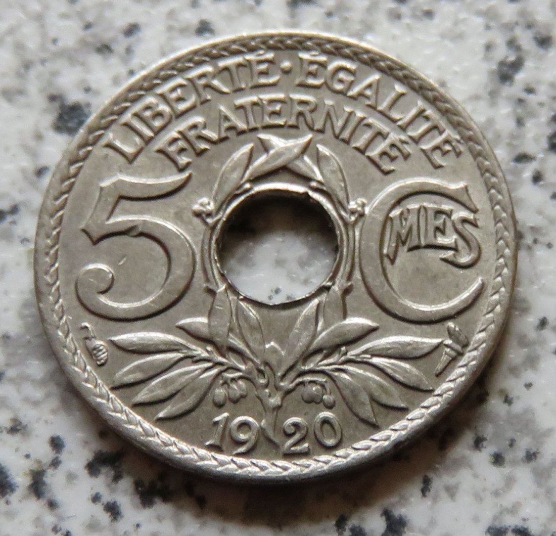  Frankreich 5 Centimes 1920, KM 875   