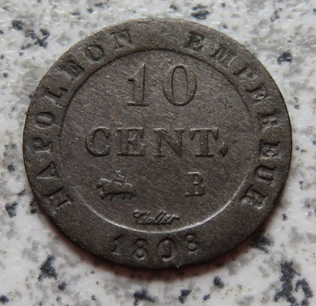  Frankreich 10 Centimes 1808 B, Erhaltung   