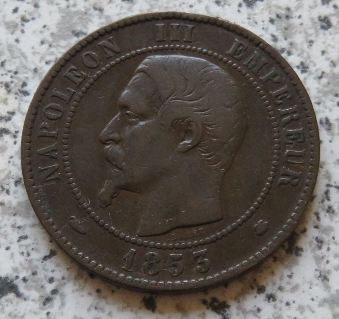  Frankreich 10 Centimes 1853 BB   