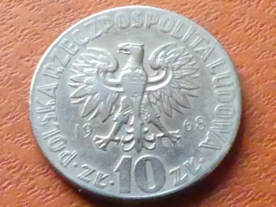  Münze Polen 10 Zloty 1968 „Nikolaus Kopernikus“   