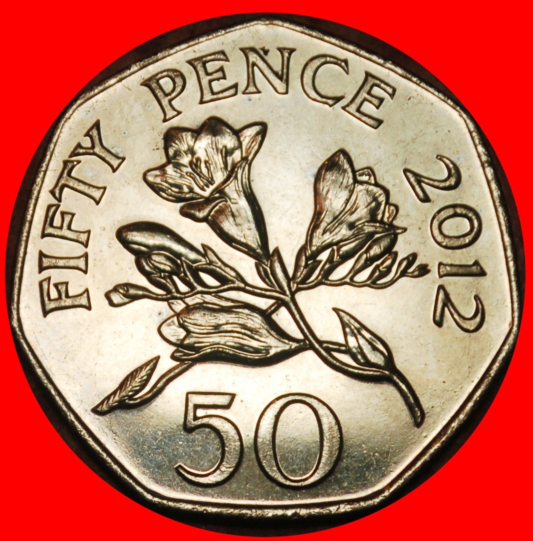  Ⰶ GREAT BRITAIN (2003-2012): GUERNSEY★50 PENCE 2012 ELIZABETH II (1953-2022) LOW START ★ NO RESERVE!   