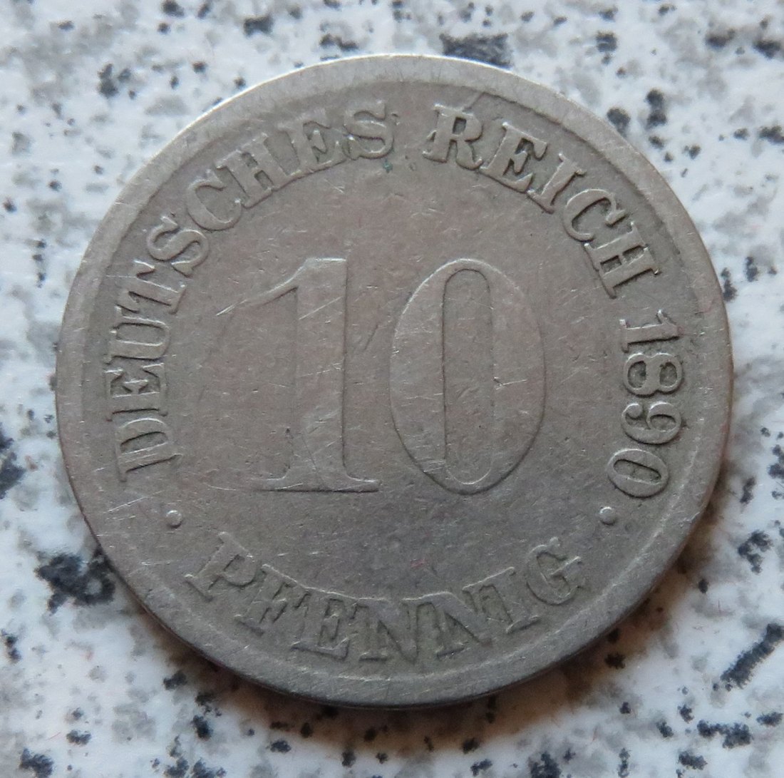  Kaiserreich 10 Pfennig 1890 G   