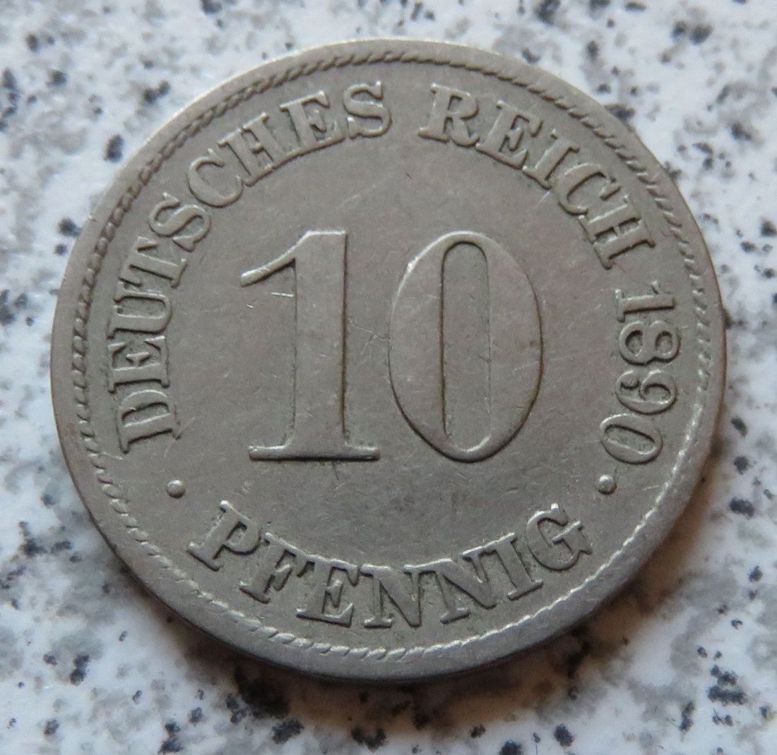  Kaiserreich 10 Pfennig 1890 J   