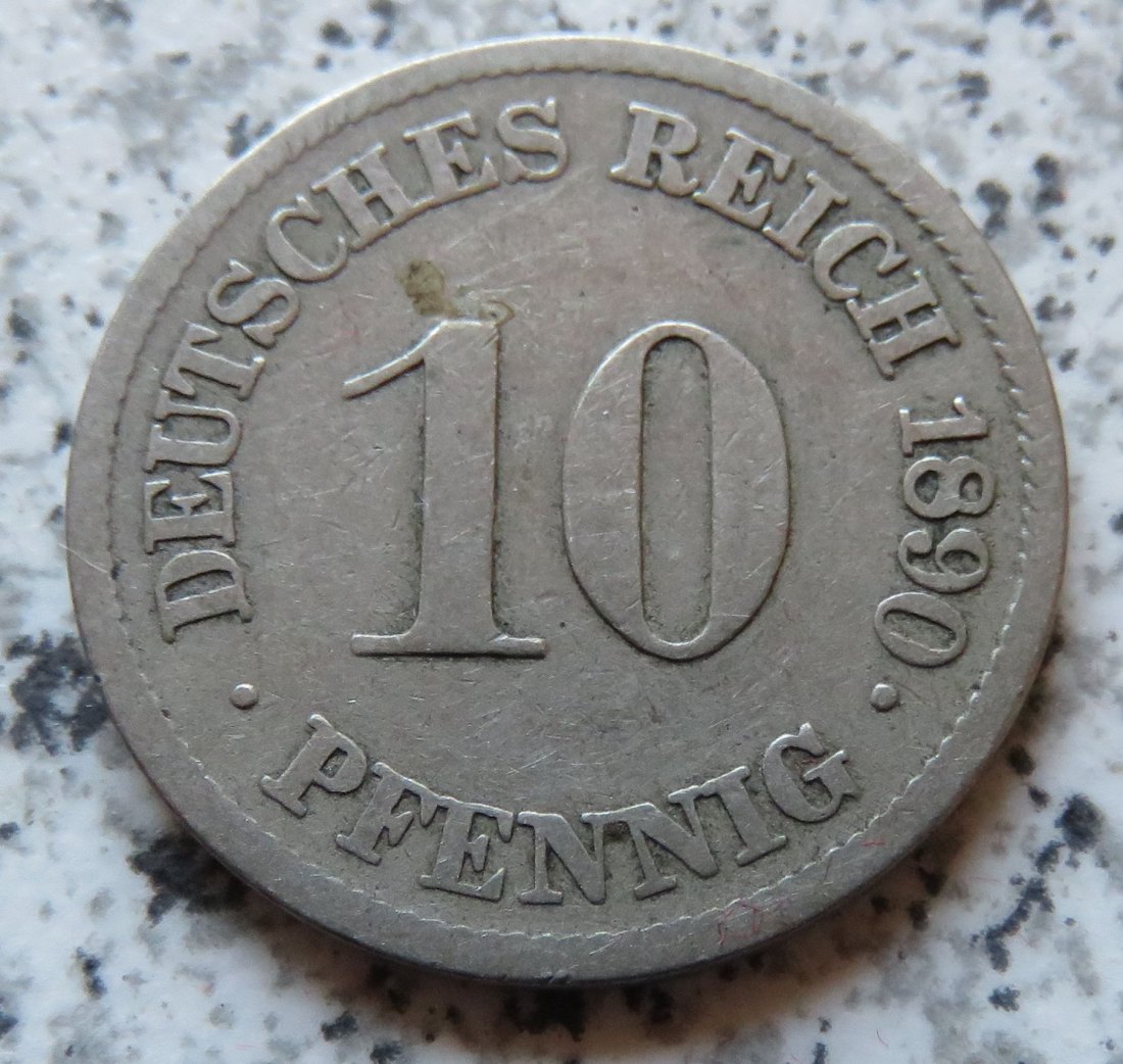  Kaiserreich 10 Pfennig 1890 J   