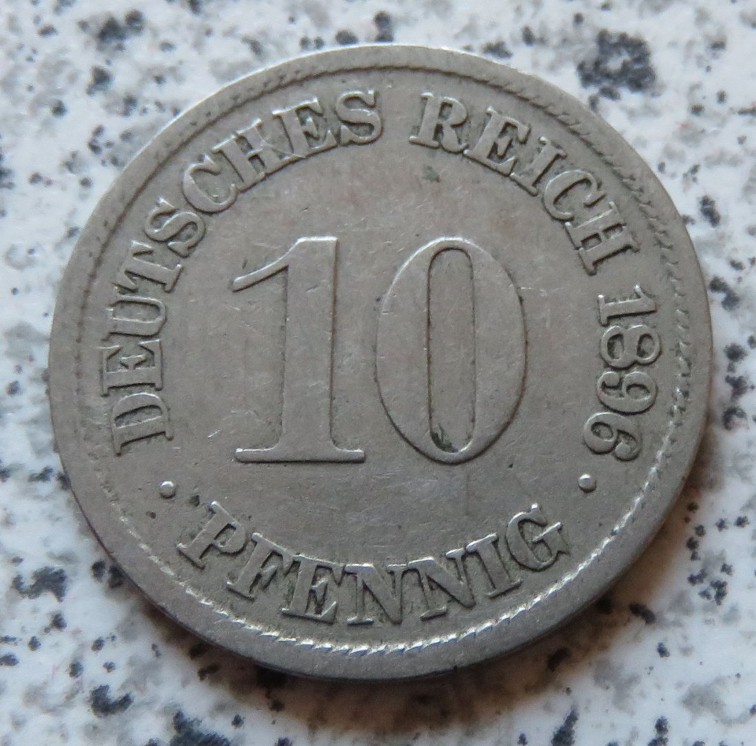  Kaiserreich 10 Pfennig 1896 F   