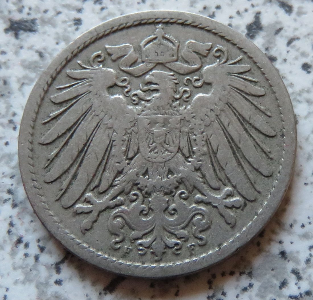  Kaiserreich 10 Pfennig 1896 F   