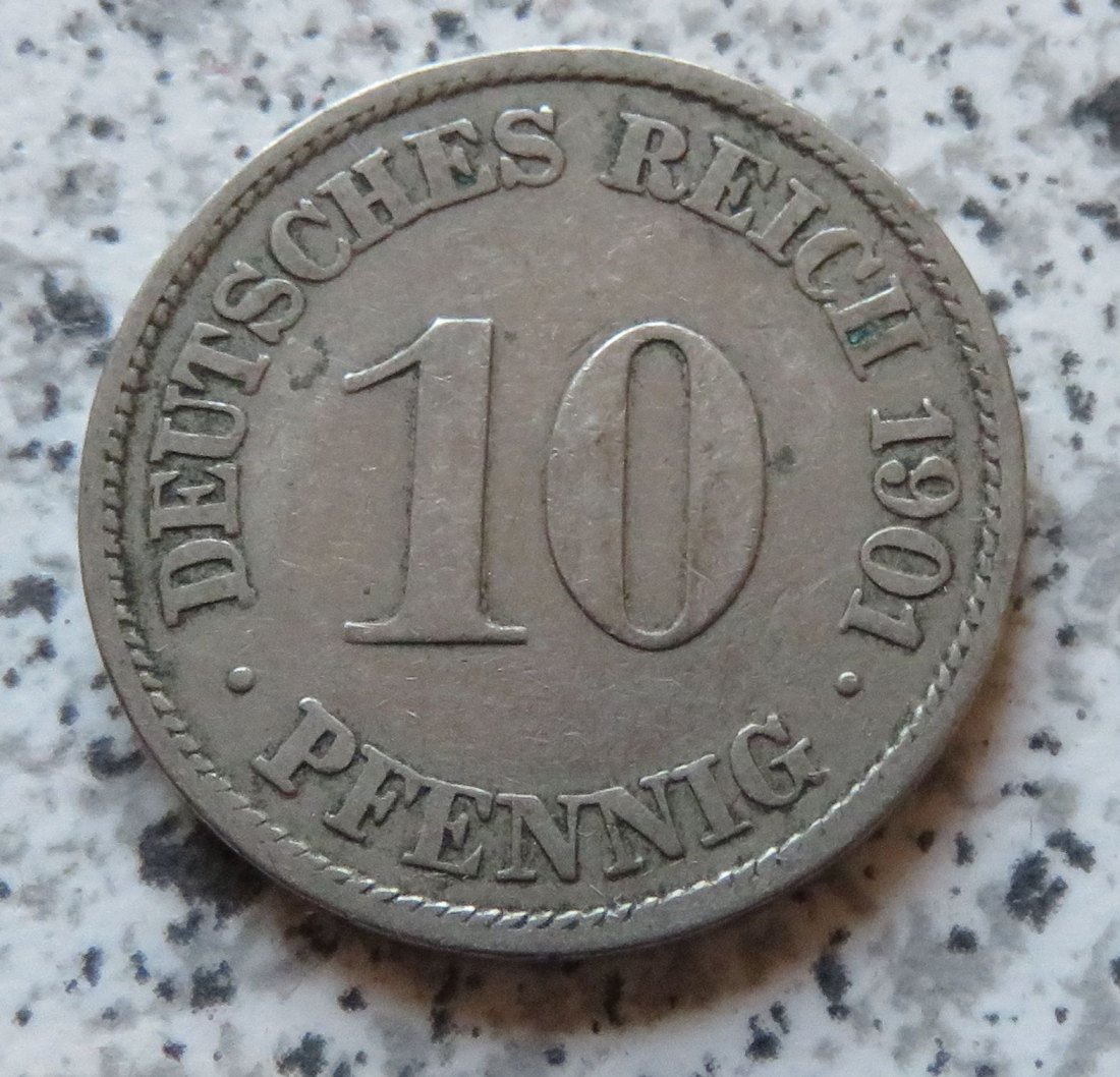  Kaiserreich 10 Pfennig 1901 J   