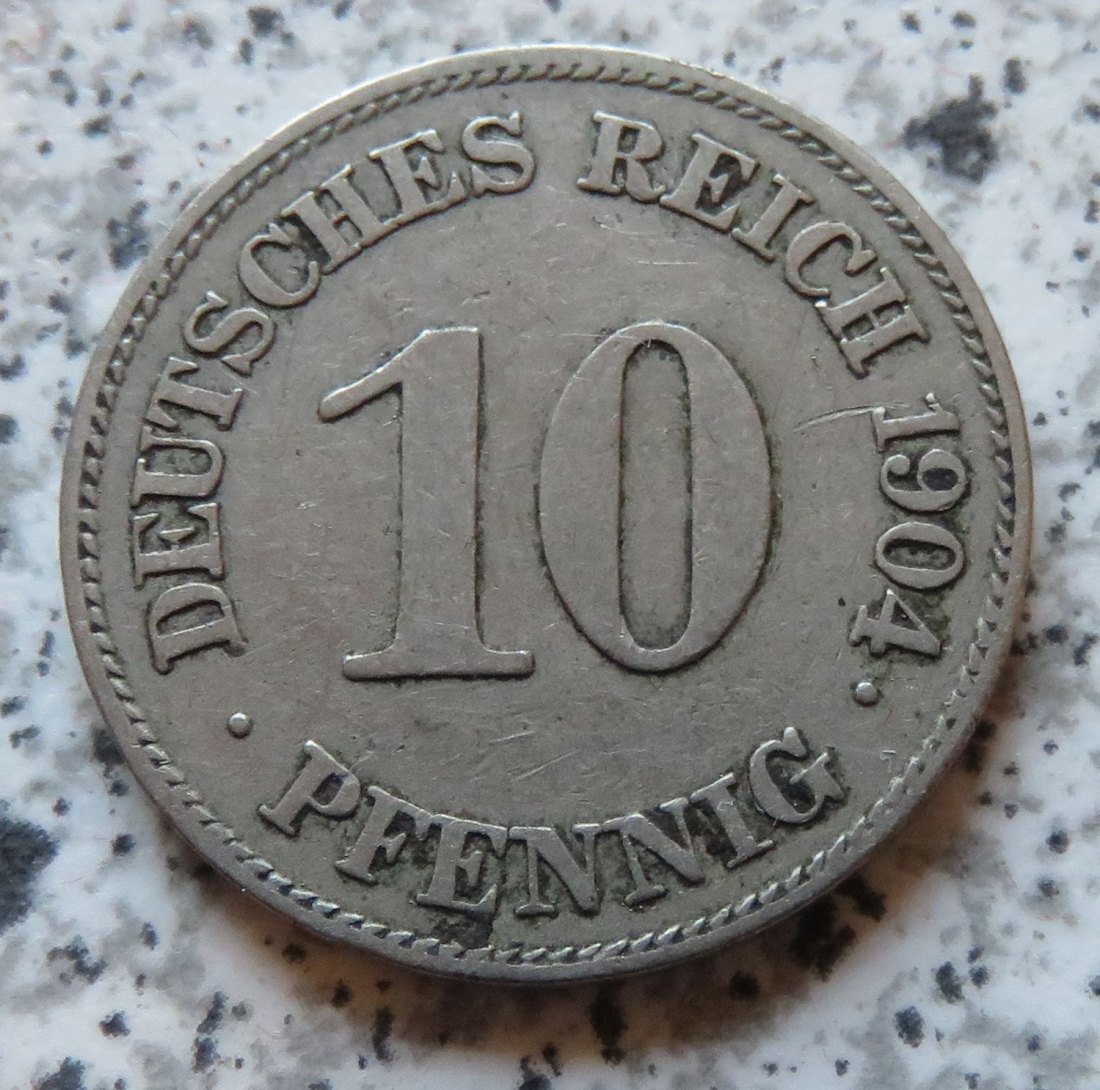  Kaiserreich 10 Pfennig 1904 E   