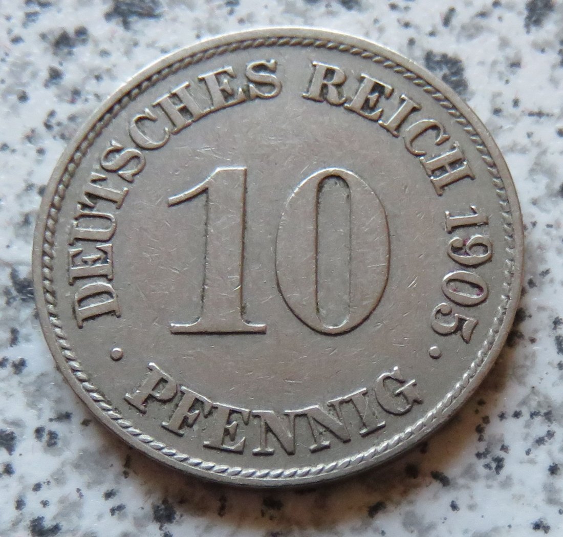  Kaiserreich 10 Pfennig 1905 J   